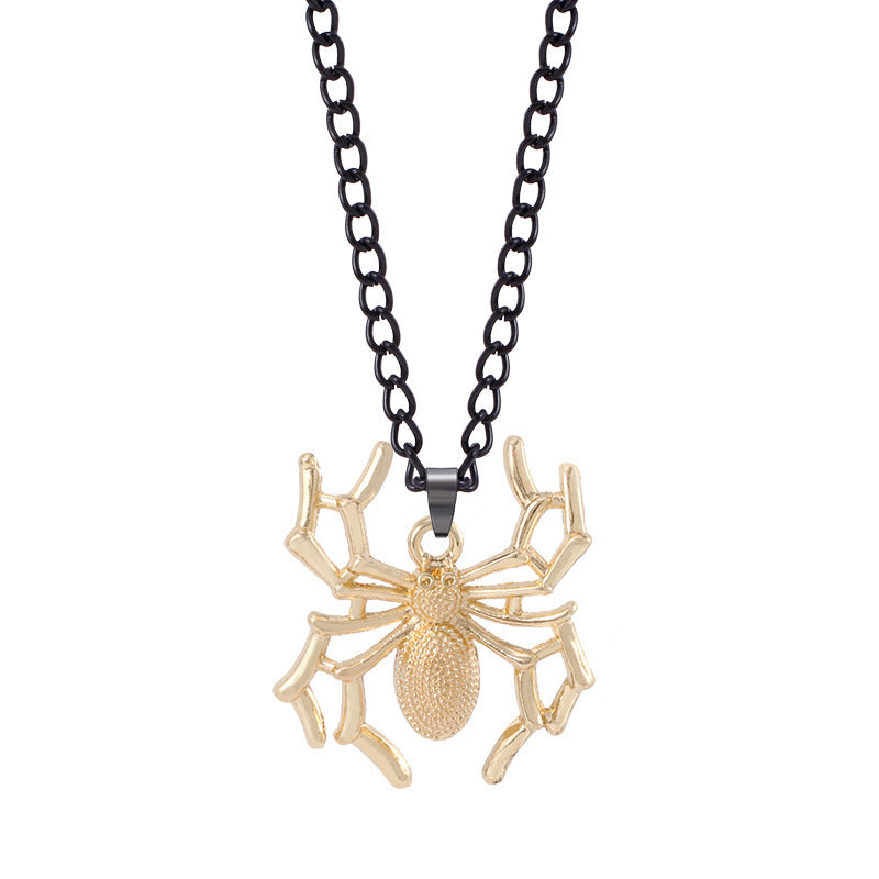 Wholesale Dark Wind Halloween Spider Punk Men and Women Spider Web Necklace Alloy Necklace